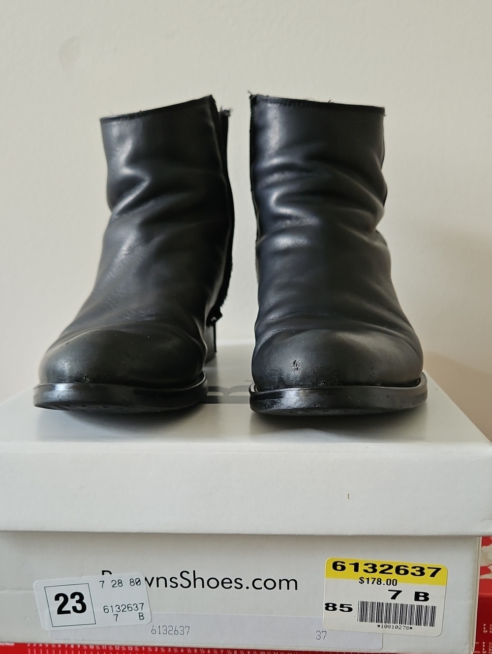 Browns Black Women's Guineine Leather Ankle Boots - Size 37